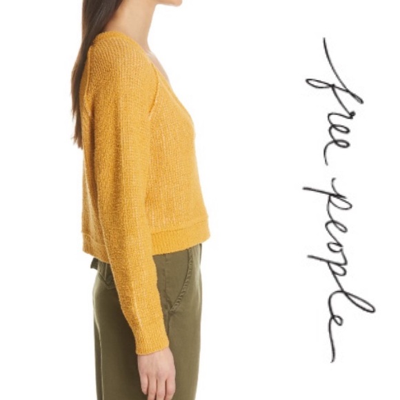 Free People High Low V-Neck Sweater - Picture 3 of 5